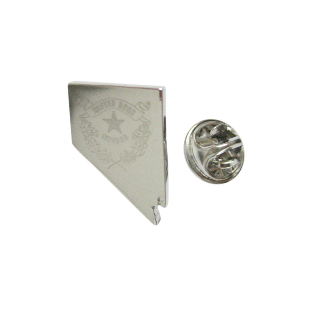 Nevada State Map Shape And Flag Design Lapel Pin - image 1
